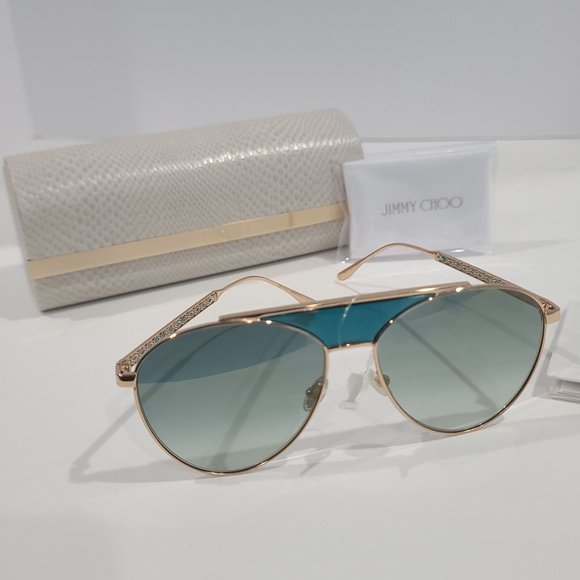 NEW ⭐ Jimmy Choo Sunglasses  AVE/S PEF EZ 58 - 15 - 140 NEW WITH JC Case, Cloth - Picture 12 of 13